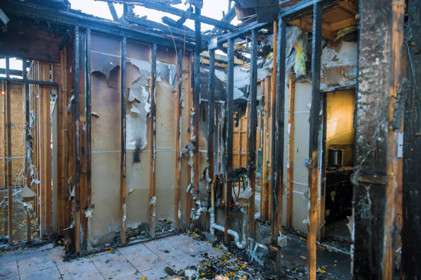 Professional Fire Damage Removal technician working in Mansfield Center, MA